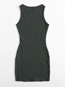 SHEIN Essnce Vestido ajustado tejido de canalé - Gris Oscuro - Ver 2