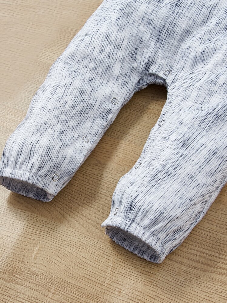 Bebé Jumpsuit camisero panel en contraste con botón - Gris - Añade 6