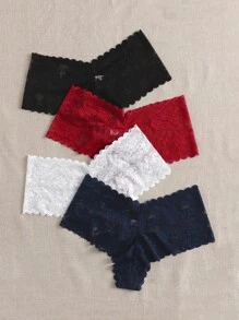 4pack Plus Floral Lace Panty Lingerie - Multicolor - View 2