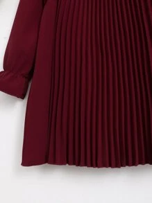 年輕女孩荷葉邊荷葉袖百褶裙連衣裙