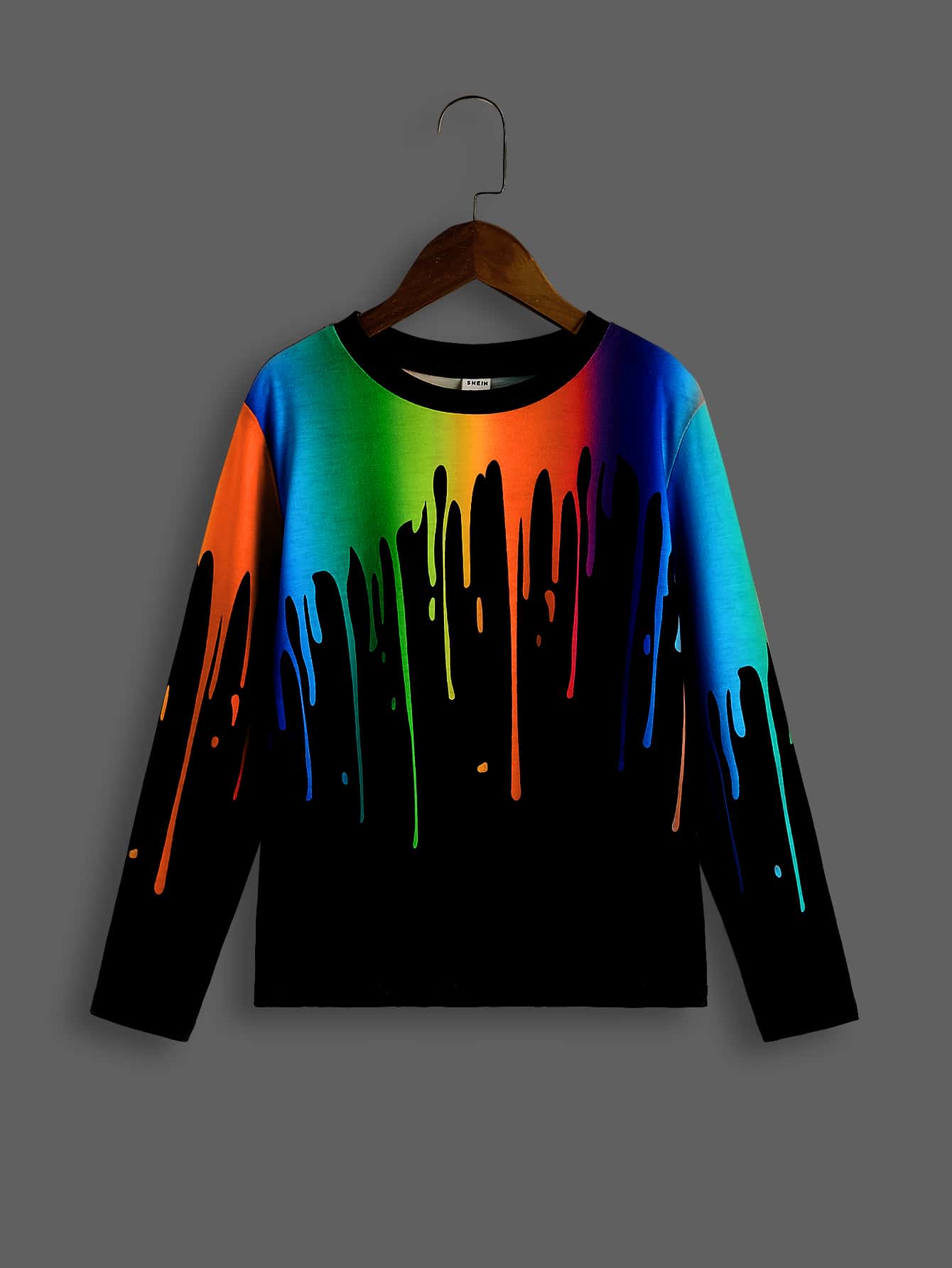 SHEIN Tween Boy Splash Print Round Neck T-Shirt - Multicolor - View 1