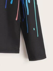 SHEIN Tween Boy Splash Print Round Neck T-Shirt - Multicolor - View 4