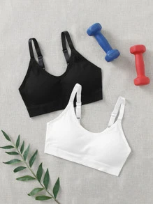 Easithlete 2pcs Seamless Medium Support  Sports Bra - Multicolor - View 1