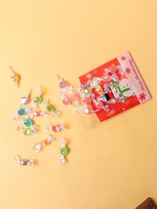 100pcs Christmas Pattern Candy Bag - Red - View 4