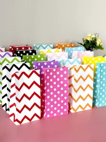 Set de 12 bolsas de regalo con patrones aleatorios, bolsas de papel de regalo para fiestas de cumpleaños