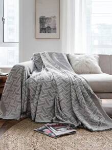 Tassel Decor Blanket - Grey - View 3