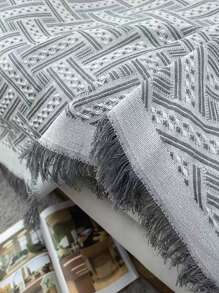 Tassel Decor Blanket - Grey - View 4