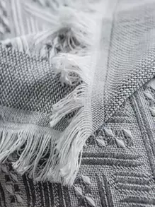 Tassel Decor Blanket - Grey - View 8