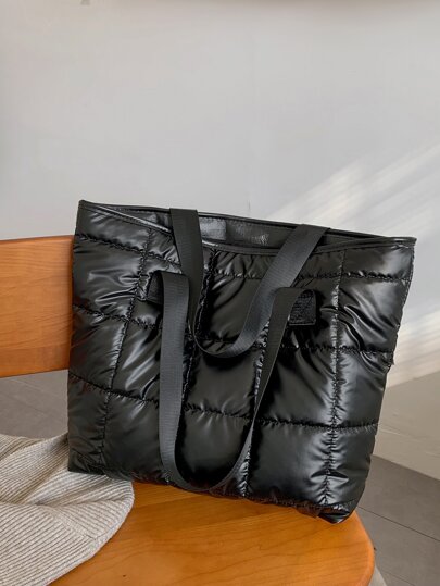 Waterproof, Lightweight, Business Casual Geo Embossed Shoulder Tote Bag, Mother's Day Gift For Mom Fluffy, Plush For Teen Girls Women College Students, Rookies & White-Collar Workers Perfect For Office, College, Work, Business, Commute School Bag, Back To School Backpack, Portable, Business Casual, Large Capacity, Suitable For Teen Girls Women College Students, White-Collar Workers