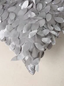 3D Leaf Decorative Throw Pillow Cover (Pillow Insert Not Included), Creative Cushion Cover, Suitable For Sofa, Living Room - Light Grey - View 5
