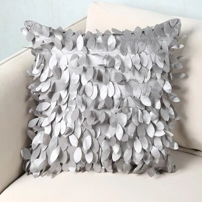 Funda de cojín decorativa con diseño de hojas 3D (no incluye el relleno del cojín), funda de cojín creativa, adecuada para sofá, sala de estar