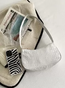 Waterproof,Lightweight,Business Casual Allover Crocodile Embossed Bag For Teen Girls Women College Students,Rookies & White-Collar Workers Perfect For Office,College,Work ,Business,Commute - White - View 8