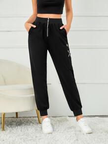 DESIGNS BY RINA High Waist Slant Pocket Zipper Fly Trousers - Black - View 1
