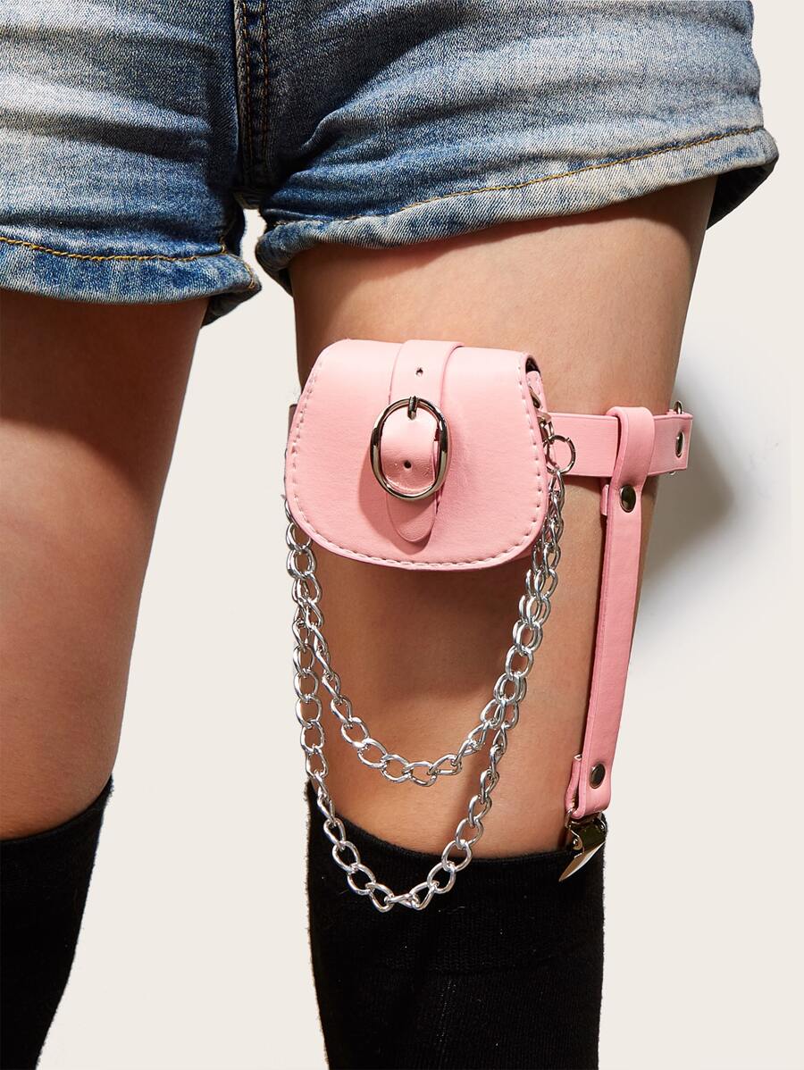 Mini Bag Detail Garter Belt - Pink - View 1