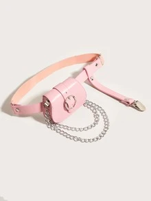 Mini Bag Detail Garter Belt - Pink - View 3