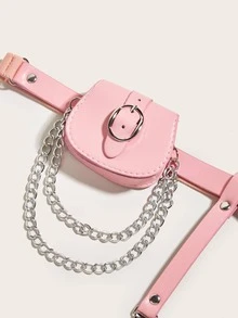 Mini Bag Detail Garter Belt - Pink - View 4