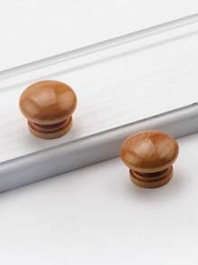 10入組蘑菇形狀抽屜把手 - 棕色 - 查看 1