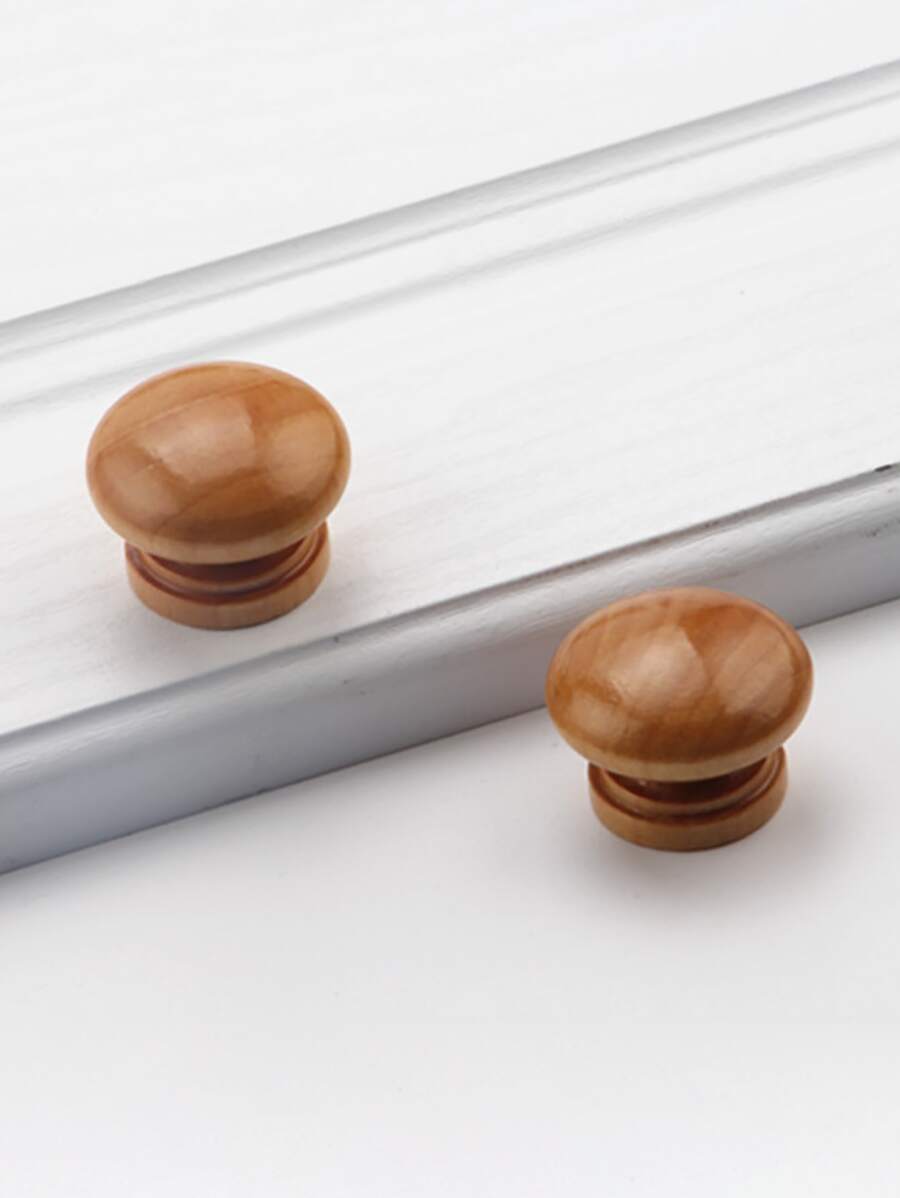 10入組蘑菇形狀抽屜把手 - 棕色 - 查看 1