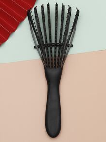 1 Pc Octopus Comb With Handle, Detangling Brush, Detangler Brush For Curly Hair , Faster Easier Detangle Wet Or Dry Hair With No Pain,Hair Care, Massage Scalp Hair Brush/Hair Comb Girl's Gift(Black) - Black - View 1