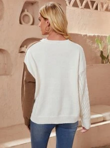 SHEIN LUNE Áo len nữ Khối Màu Giải trí - Nhiều màu - Xem 2