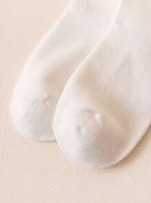 Tất cổ cao in họa tiết quả anh đào - trắng - Xem 3