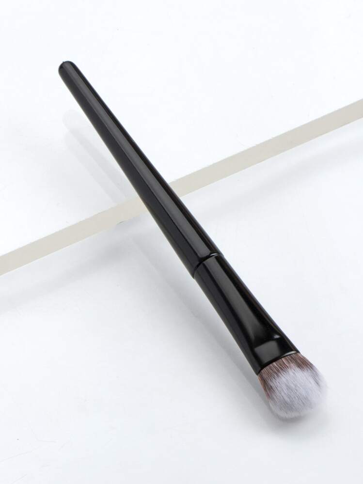 Foundation Brush, 1pc Wooden Minimalist Portable Multifunctional Makeup Brush Cosmetic Makeup Tool For Beginner,Foundation Brush,Concealer Brush,Blush Brush,Contour Brush,Blush Brush,Bronzer Brush,Powder Brush,Foundation Brush,Blush Brush - Black - View 2