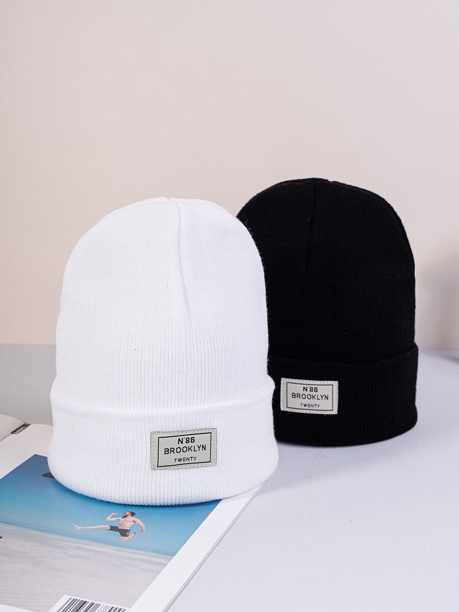 2 piezas Gorro con etiqueta con letra con diseño