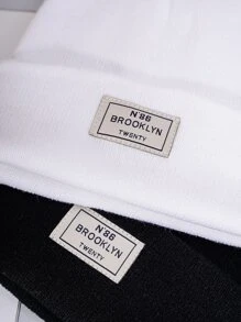 2 piezas Gorro con etiqueta con letra con diseño