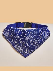 圖案印花寵物方巾 - 藍白色 - 查看 2