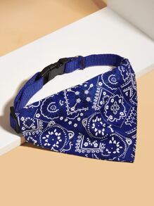 圖案印花寵物方巾 - 藍白色 - 查看 4