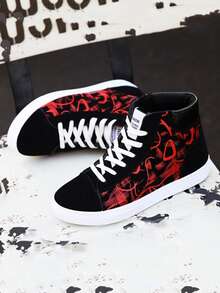 Two Tone Graphic High Top Skate Shoes - Multicolor - View 2