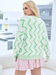 SHEIN Unity áo hở cổ kích thước lớn Nút phía trước In chữ V Giải trí - Nhiều màu - Xem 2