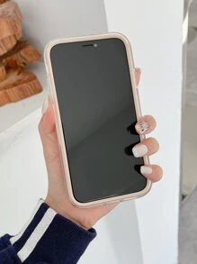 Contrast Frame Clear Phone Case - Khaki - View 4