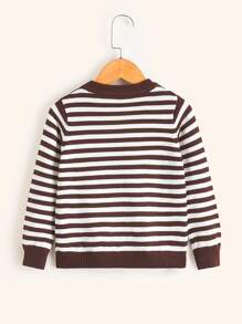 Toddler Girls Striped Pattern Sweater - Multicolor - View 2