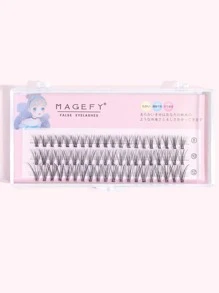 MAGEFY 60 簇鱼尾分段混合式睫毛，8-10-12 毫米，卷曲更长，C 个人 DIY 不同长度的睫毛，适合日常使用的天然柔软手工睫毛，旅行用漫画睫毛，睫毛簇，睫毛簇，单根睫毛，睫毛，假睫毛 - 黑色 - 查看 1