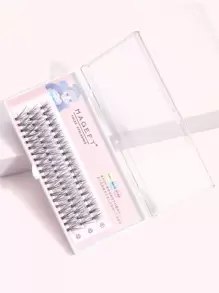 MAGEFY 60 簇鱼尾分段混合式睫毛，8-10-12 毫米，卷曲更长，C 个人 DIY 不同长度的睫毛，适合日常使用的天然柔软手工睫毛，旅行用漫画睫毛，睫毛簇，睫毛簇，单根睫毛，睫毛，假睫毛 - 黑色 - 查看 2