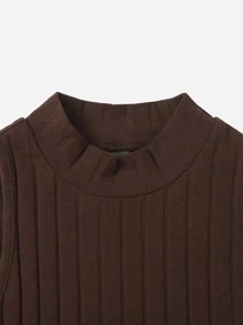 SHEIN EZwear Mùa hè 3 - Miếng Cổ giả Gân đan Thon gọn Cơ sở Áo ba lỗ - Nhiều màu - Xem 5