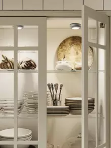 1入組塑膠櫃底燈圓形感應小夜燈 - 白色 - 查看 3