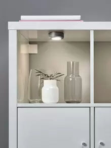 1入組塑膠櫃底燈圓形感應小夜燈 - 白色 - 查看 5