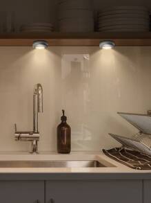 1pc Under Cabinet Light, Simple Plastic LED Closet Light For Household - Yellow - View 6