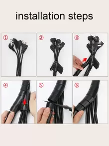 螺旋抹胸數據線整理器 - 黑色 - 查看 5