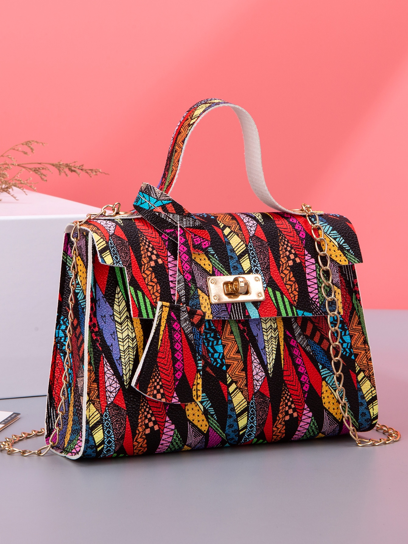 Cartable à blocs de couleurs à rabat