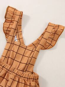 Bebé Body unicolor & Overol con estampado de cuadros ribete con fruncido con diadema - Multicolor - Ver 7