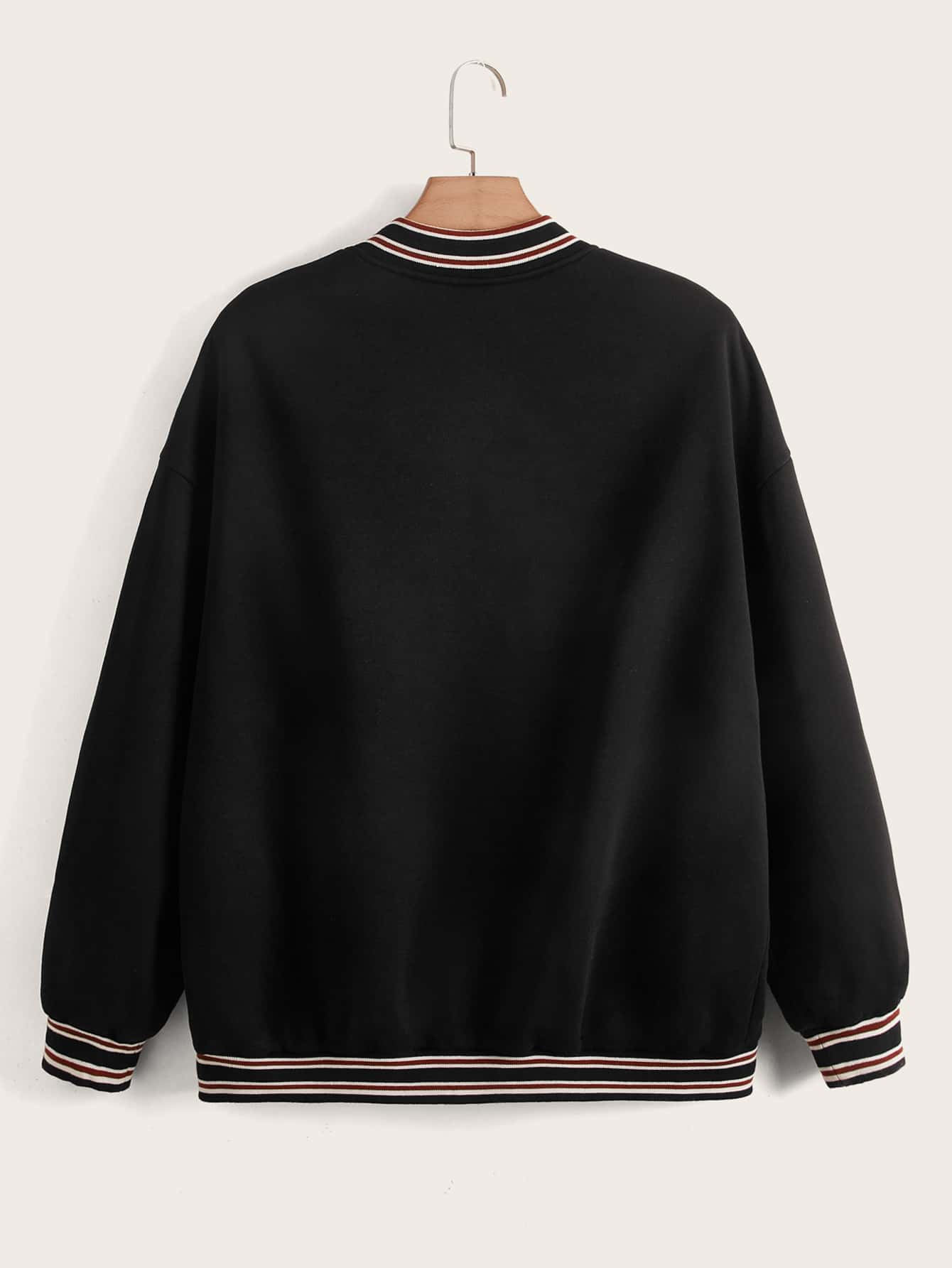 Hơn Áo khoác Đại học Thư được vá - màu đen - Xem 2