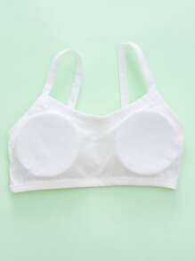 Sostén inalámbrico de unicolor y de moda simple para niñas preadolescentes - Multicolor - Ver 2