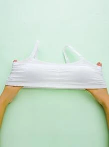 Sostén inalámbrico de unicolor y de moda simple para niñas preadolescentes - Multicolor - Ver 3