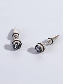 時尚流行男士蝎子圖案圓形裝飾耳釘不銹鋼朋克嘻哈風格適合珠寶禮物和時尚外觀 - 彩色 - 查看 1