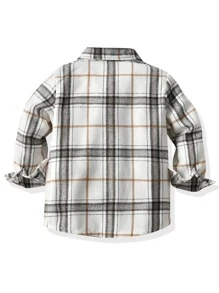 小男童格紋補丁貼口袋外套