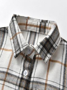 小男童格紋補丁貼口袋外套