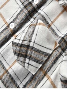 小男童格紋補丁貼口袋外套